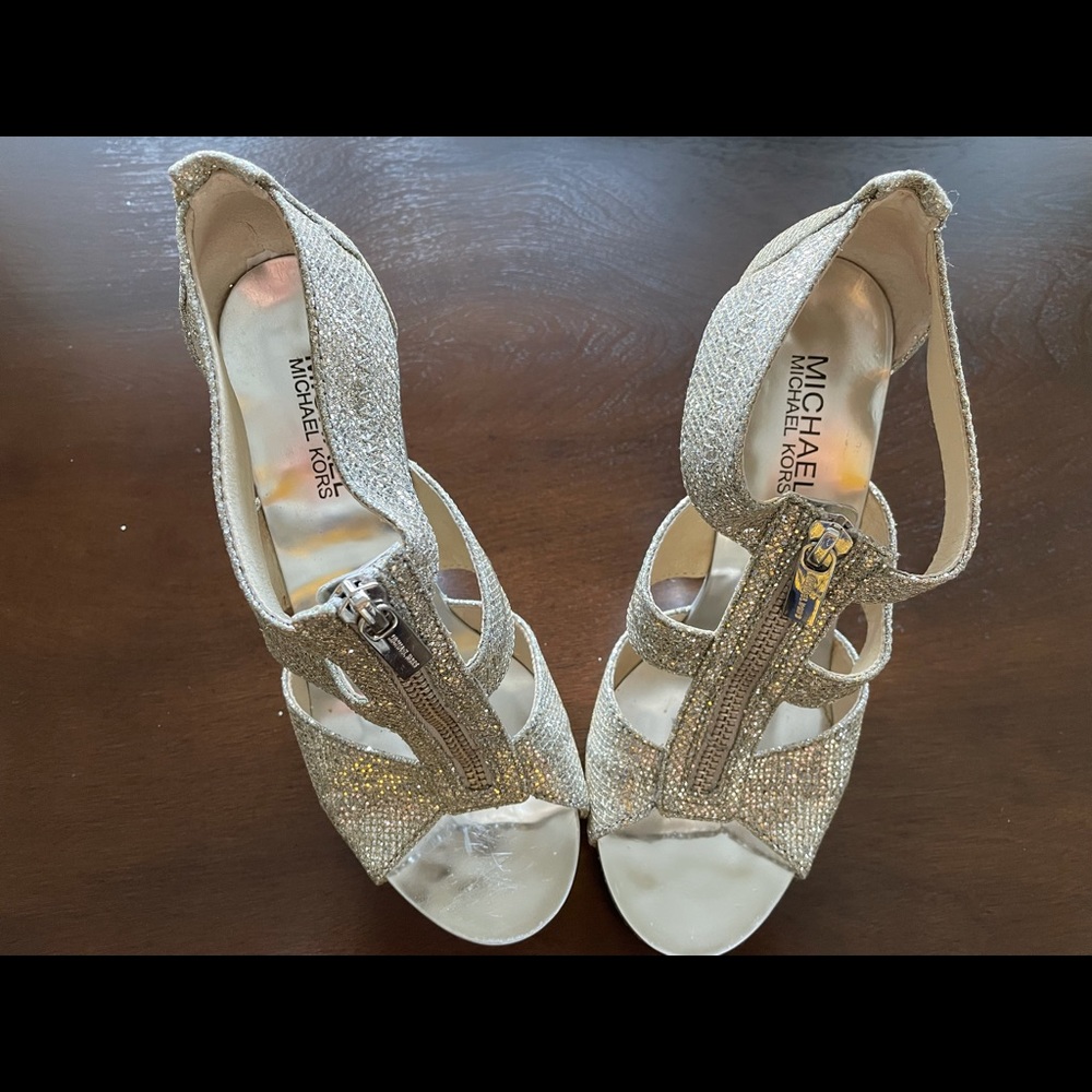Michael Kors Silver Zip Heels